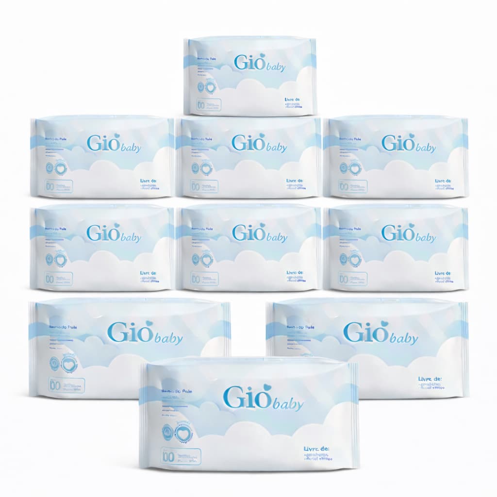 Kit 20 Toalhas Umedecidas Gio Baby 100 Folhas 98% Água