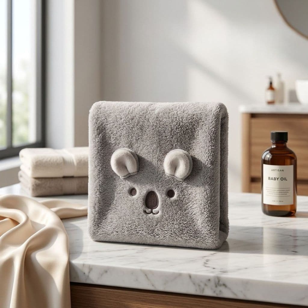 Toalha Infantil Coala 25x2,2cm Toalhinha Macia e Absorvente