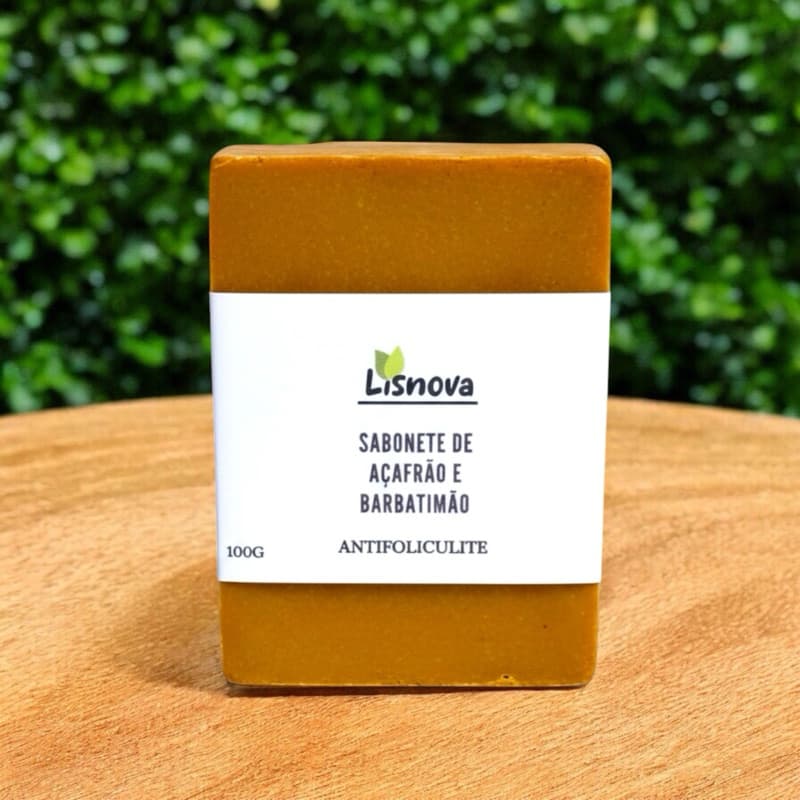 Sabonete Natural de Açafrão e Barbatimão – Antifoliculite, Antiacne e Depilatório | 100g