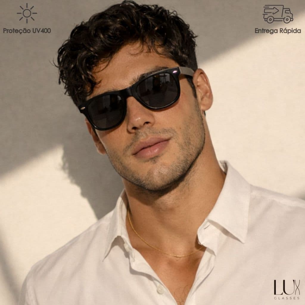Óculos De Sol Escuro Masculino Quadrado Estiloso Lux Top