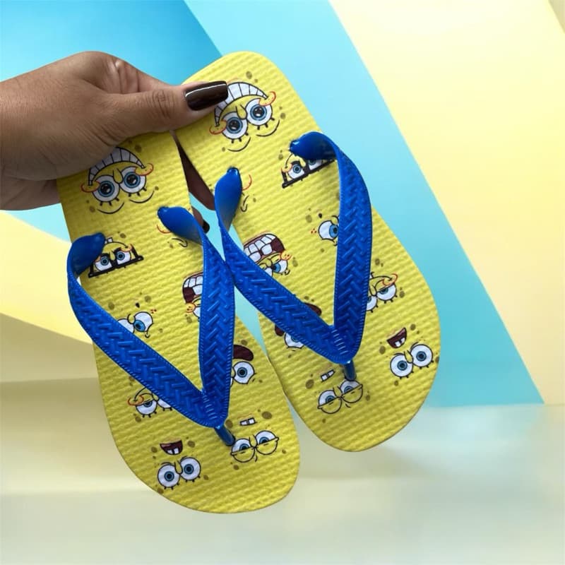 Direto do Fundo do Mar chinelo estampa do Bob Esponja