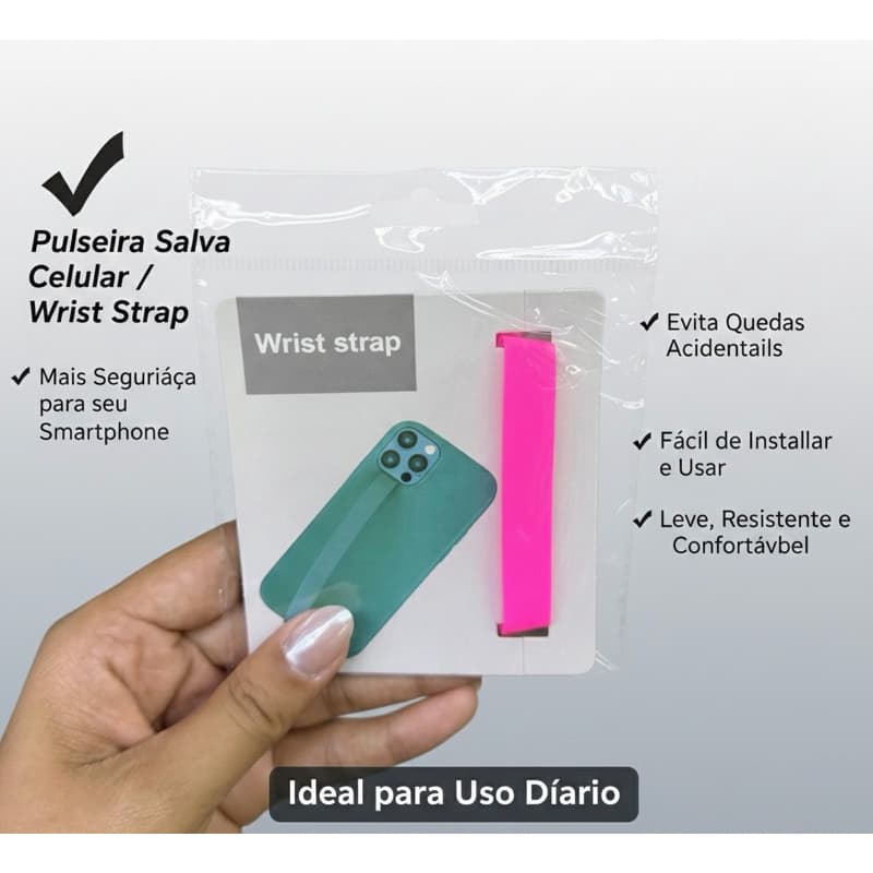 Salva Celular Wrist Strap Anti queda Alça de Segurança para iPhone e Android