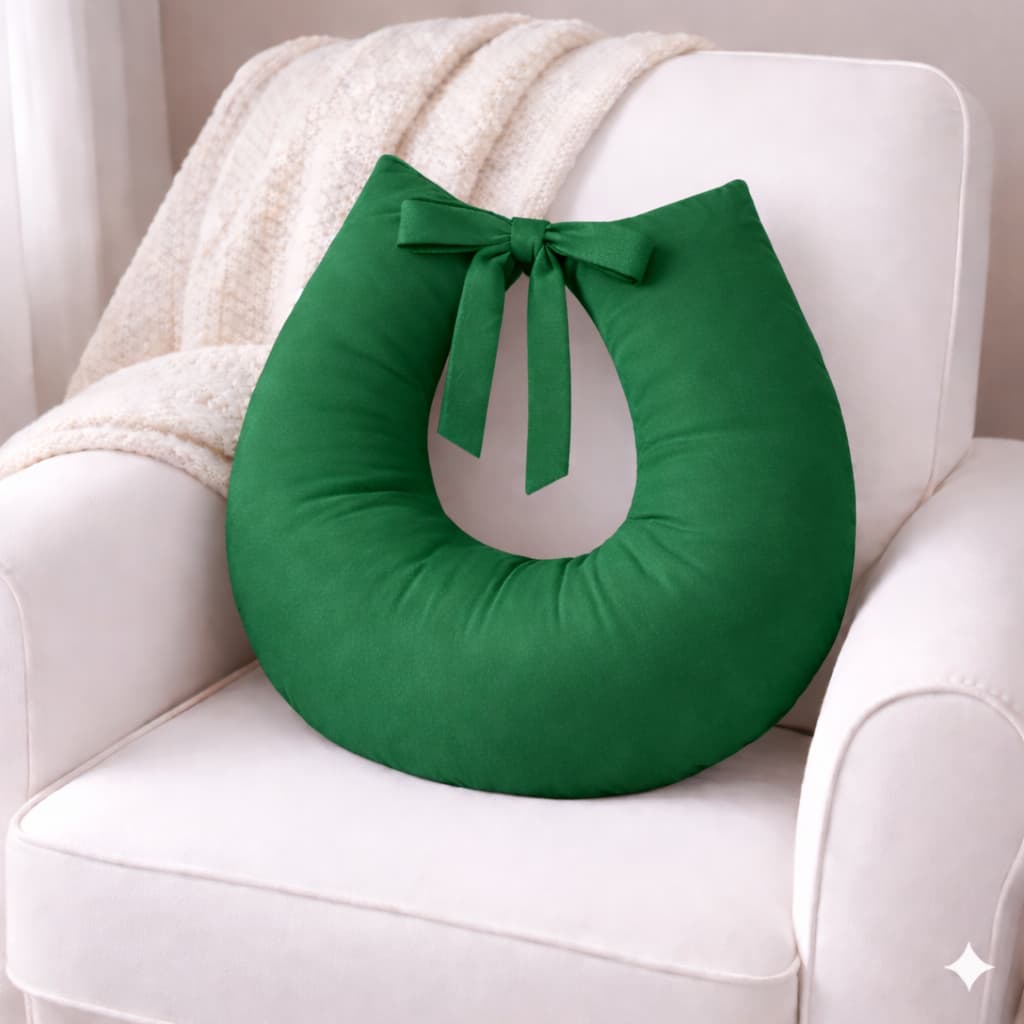 Almofada Amamentação Apoio Para Amamentar Bebê Com Zíper Verde Menino