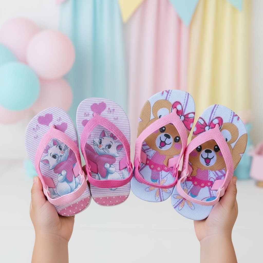 KIT 2 Chinelo infantil baby com Elastico slid sandalia menina menino REF.15