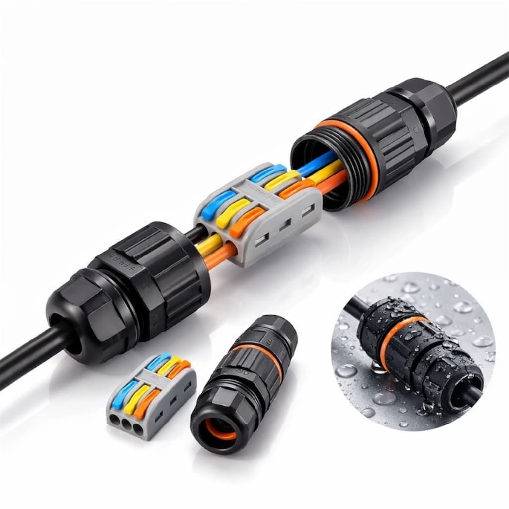 Conector Impermeável Emenda Alavanca 3 Vias Para Fios Cabos