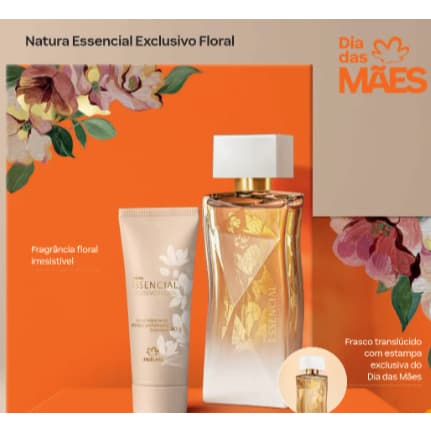 Kit Presente Deo Parfum 100ml Creme para Mãos 40 g Essencial Exclusivo Floral Natura Original