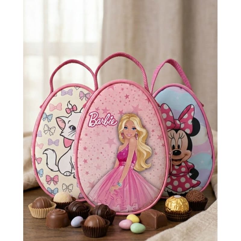 Bolsa Oval para Ovo de  Páscoa, bolsinha de Páscoa ou chocolates, lembracinha personalizada em varios personagens