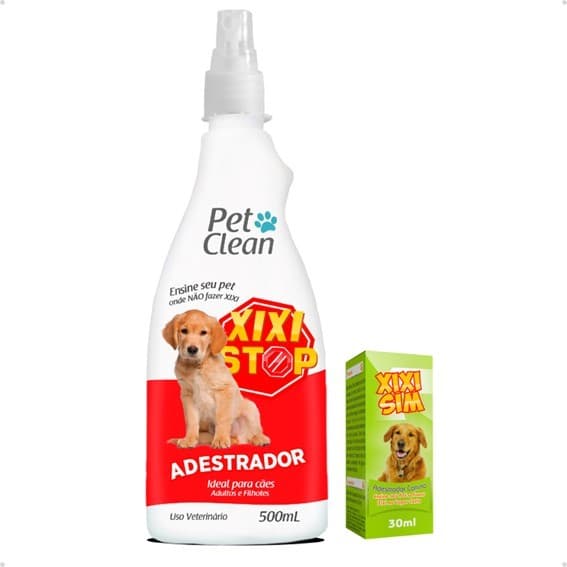Kit Educador Sanitário Pet Clean Xixi Stop 500ml + Xixi Sim 30ml para Cães