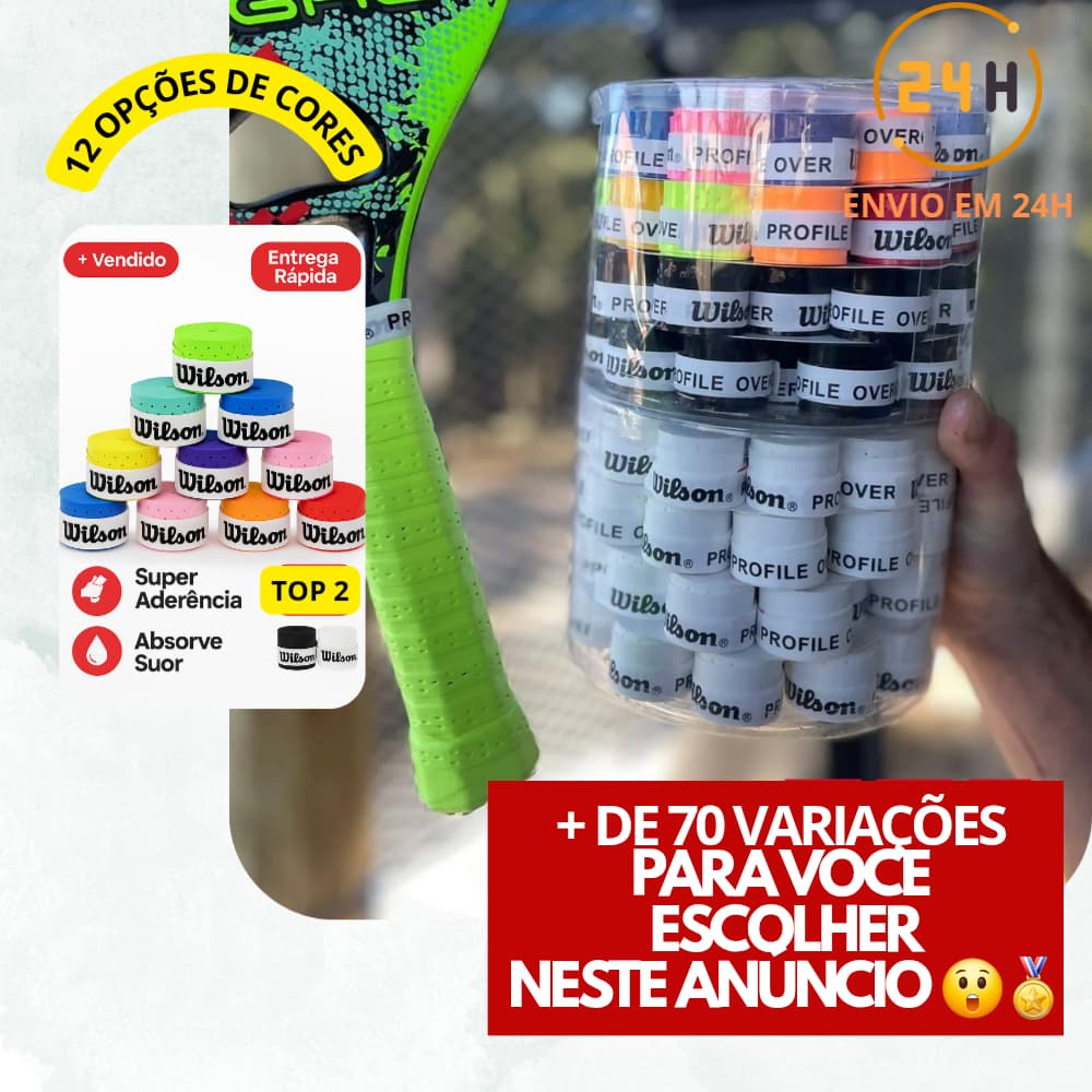KIT 2 e 3 Overgrip Perforated Profissional Antiderrapante🎾 |70 Variações 😲| Beach Tennis, Tênis, Padel Envio rapido 24h