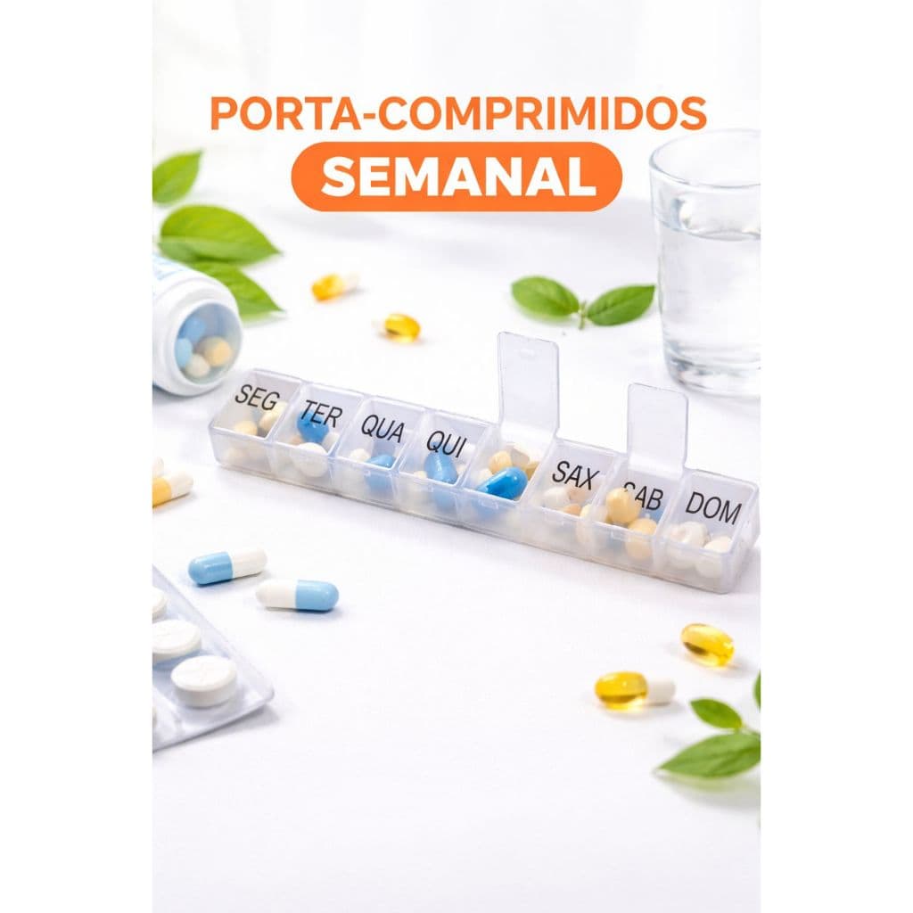 Porta Comprimidos Semanal Remédio com diferentes / Porta Comprimido Organizador De Remédios Semanal