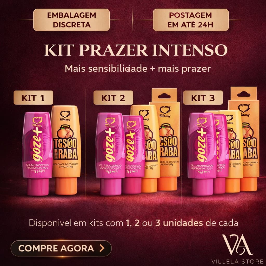 KIT 1, 2 e 3 Prazer Feminino Goze Mais 4 em 1+TESÃO NA RABA|Sex Shop Produtos Adultos Eróticos casal