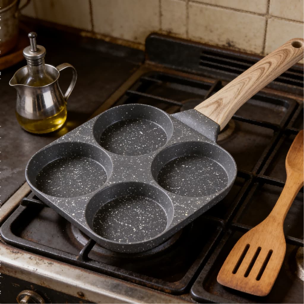 Frigideira Multifuncional Antiaderente 4 Em 1 Para Ovos , Hambúrguer , Omelete , zlar.lazer