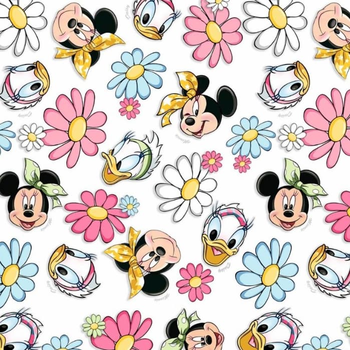 Tecido CETIM Estampado Personagens 73 - 150 de Largura