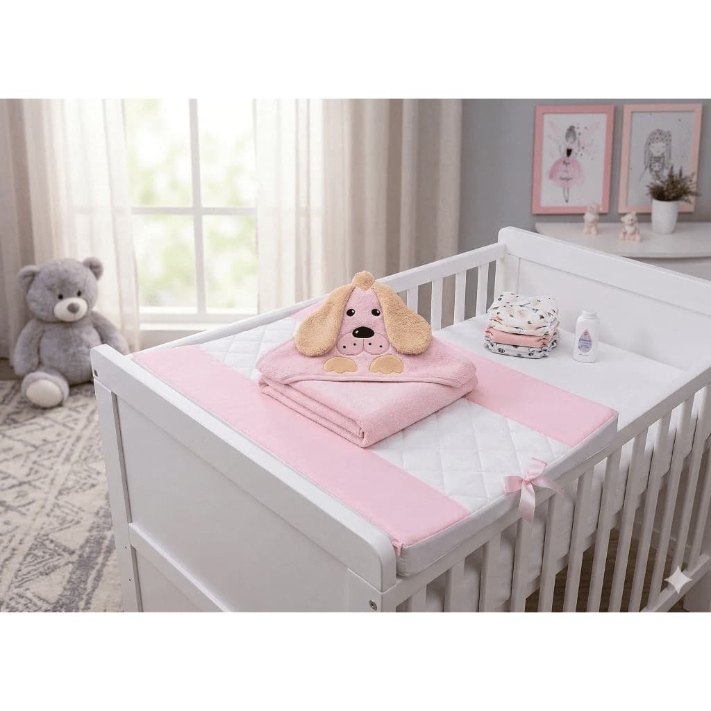 Trocador de Cômoda Anatômico com Espuma Para Bebe (Toalha com Capuz Opcional)