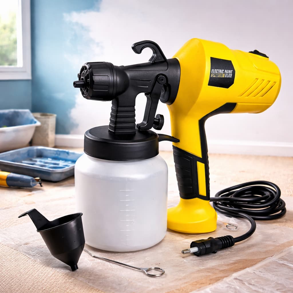 Pulverizador de Tinta Elétrico Pistola de Pintura Spray Profissional 1L Bico Ajustável Pintar