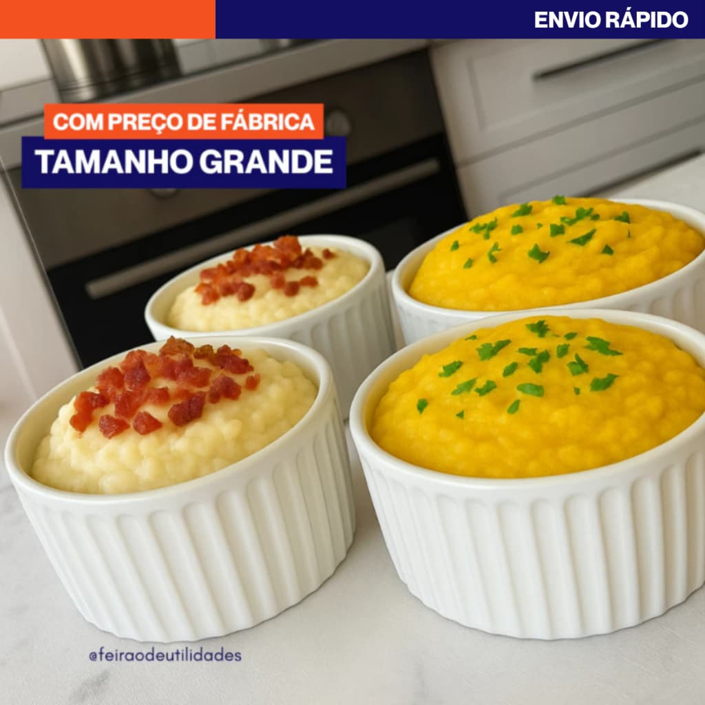 Kit Bowl Porcelana Cumbuca Grande 190ml Ramequim para Porção, Caldos e Molhos Apto ao Forno Freezer