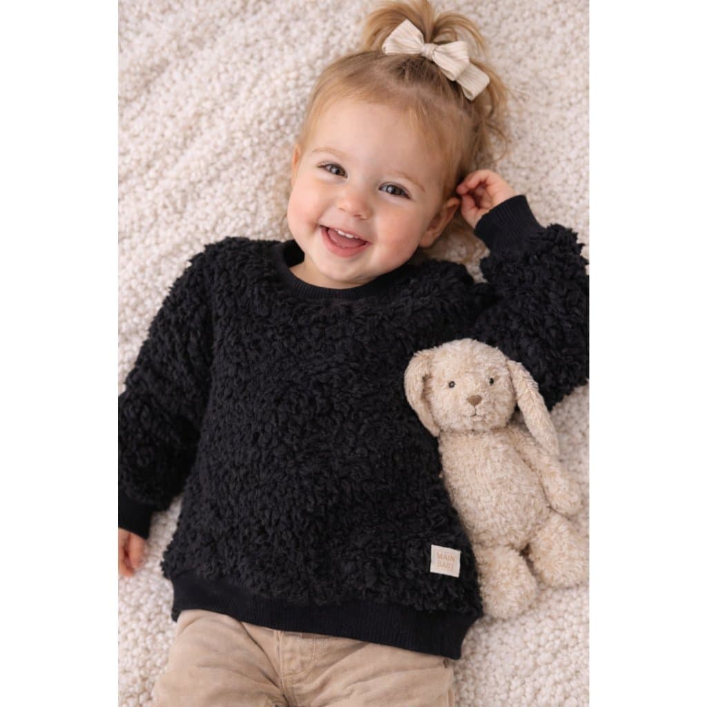 Blusa de Inverno em Teddy Infantil Preta