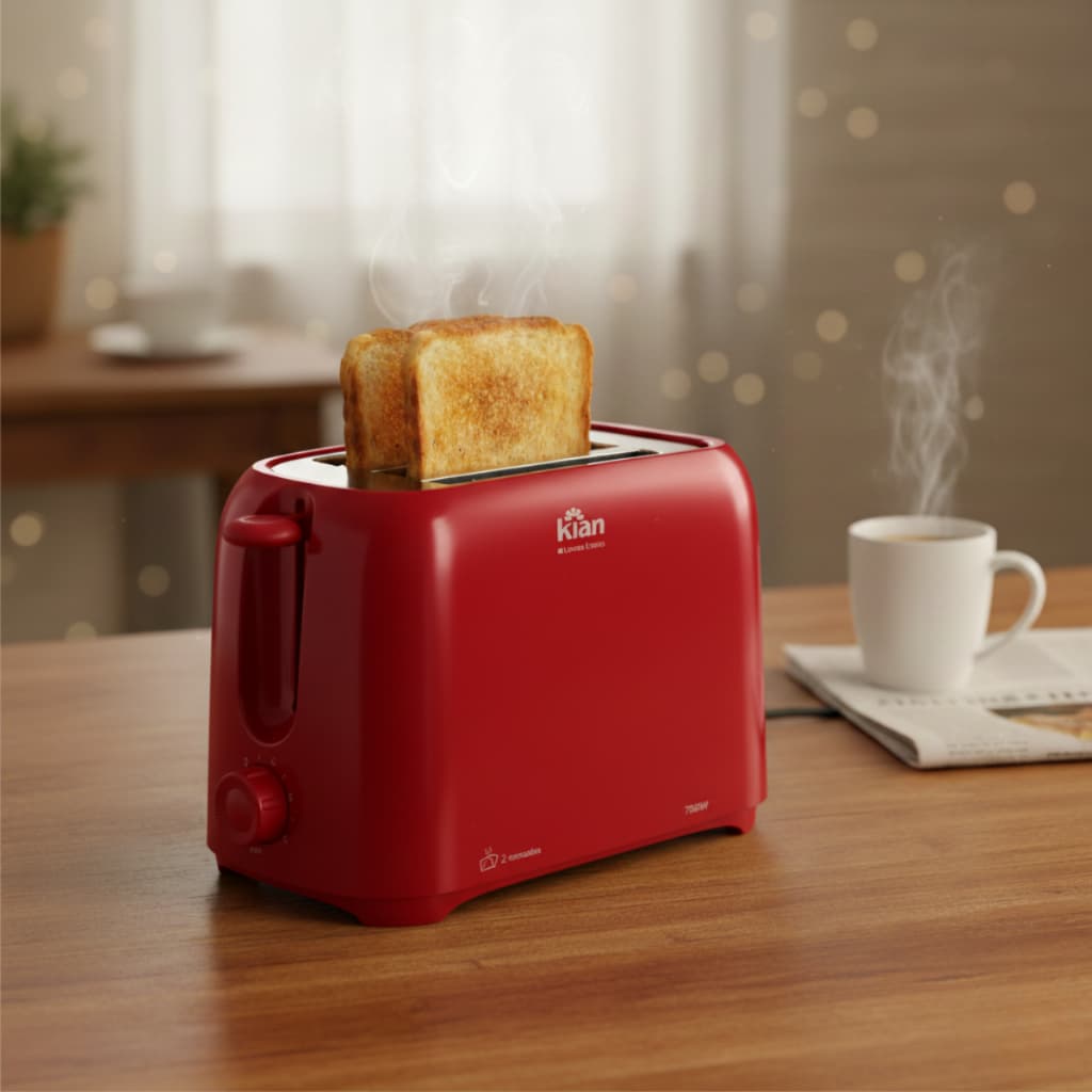 Torradeira Pão Elétrica 750W 6 Níveis Tostador Coletor Migalha Torrada Crocante Café Manhã 110v 220v