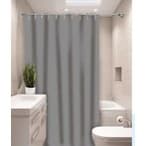 Cortina para Box Cinza Lisa Durável e Resistente com Ganchos Vida Prátika