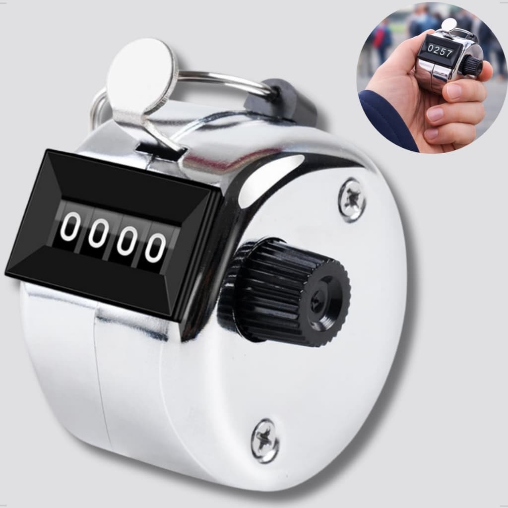 Contador Manual De Pessoas 4 Digitos Estatístico Batidas Numérico Controle Entrada Acesso