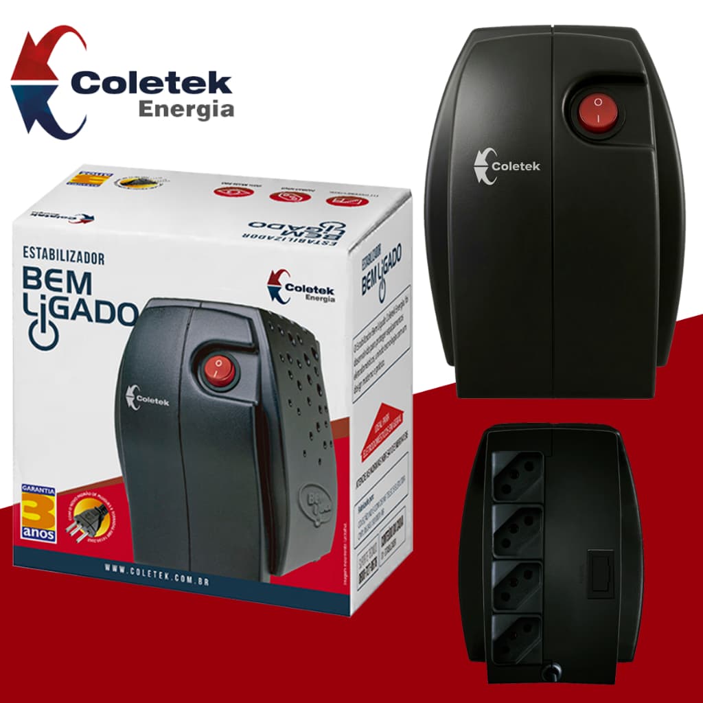 Estabilizador 300va Monovolt Entrada 115v Saida 115v Coletek Bem Ligado