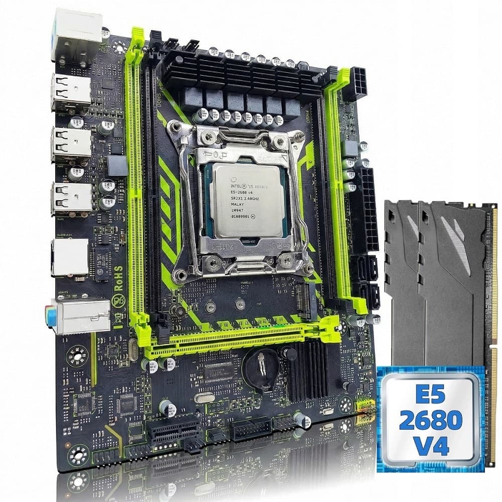 Kit x99 Placa Mãe Processador Intel Xeon 2680 v4 14 Núcleos Memória Ram 16gb DDR4 No Brasil