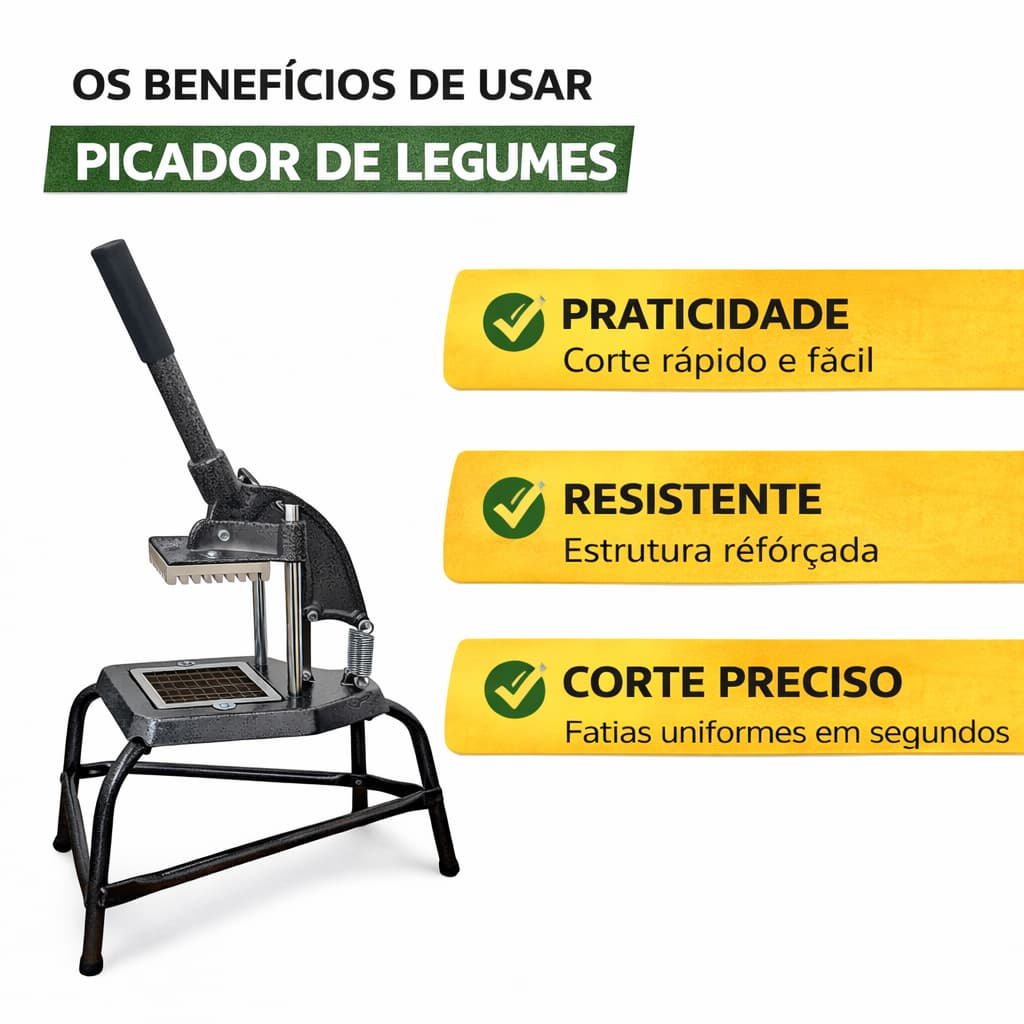 Picador Cortador Fatiador de Legumes Profissional Reforçado Pequeno Batata Palito Legumes Frutas Bares