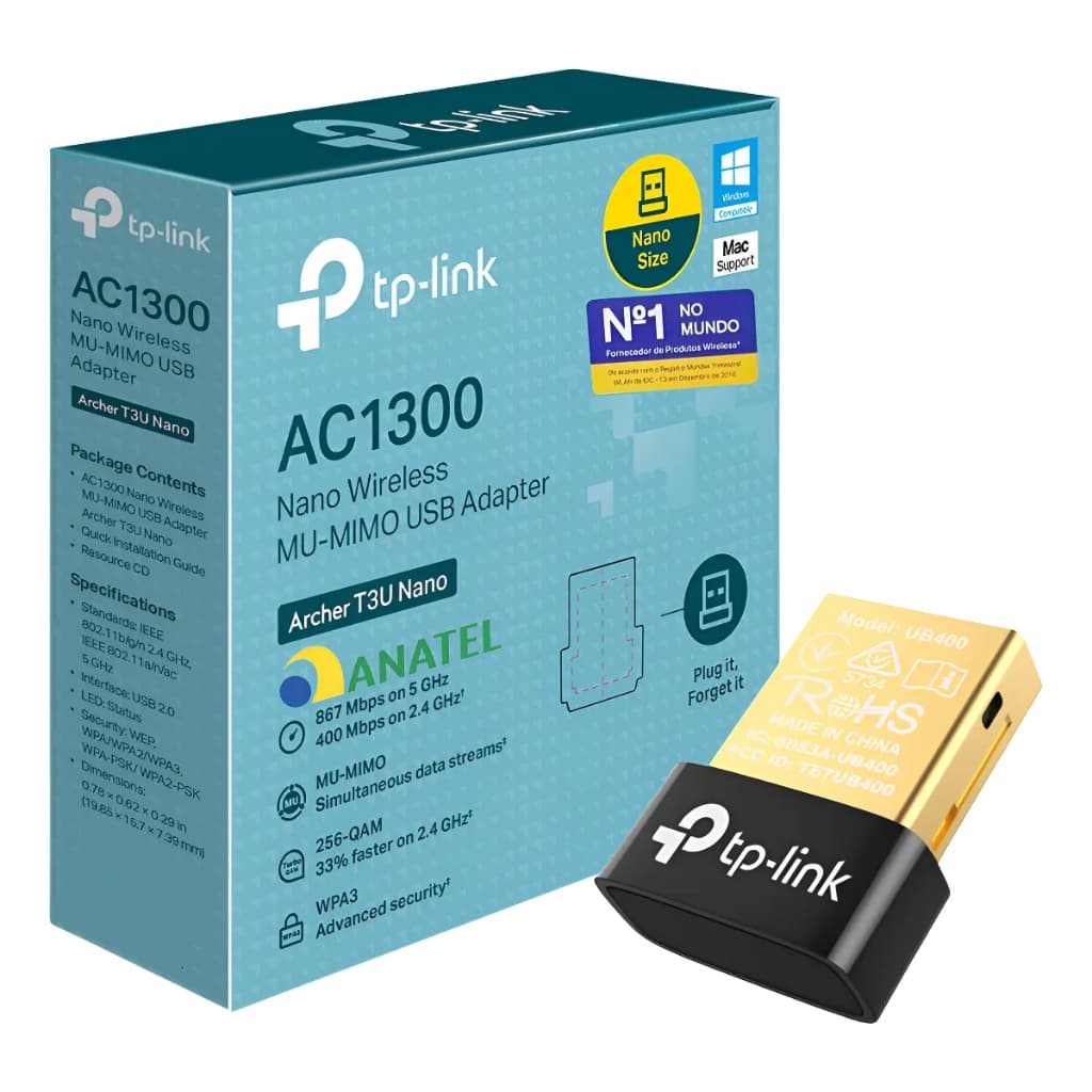Adaptador Usb Nano Tp-link Archer Ac1300 Mu-mimo T3u