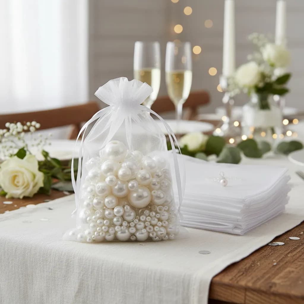 Kit 10/50/100 Saco Saquinho Organza Tule Saquinho 7x9 10x15 20x30 Branco Festa Casamento