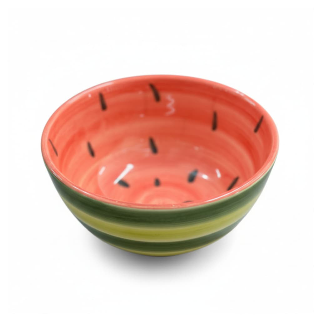 Tigela Bowl Frutas Melancia Kiwi Sobremesa Em Cerâmica