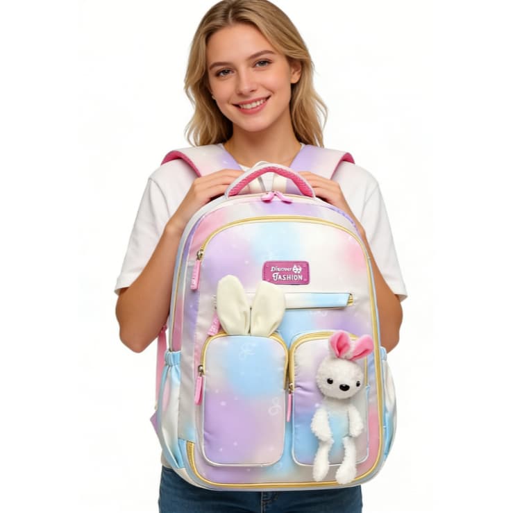 Mochila Infantil Escolar com Coelho Confortável e Estilo para os Pequenos