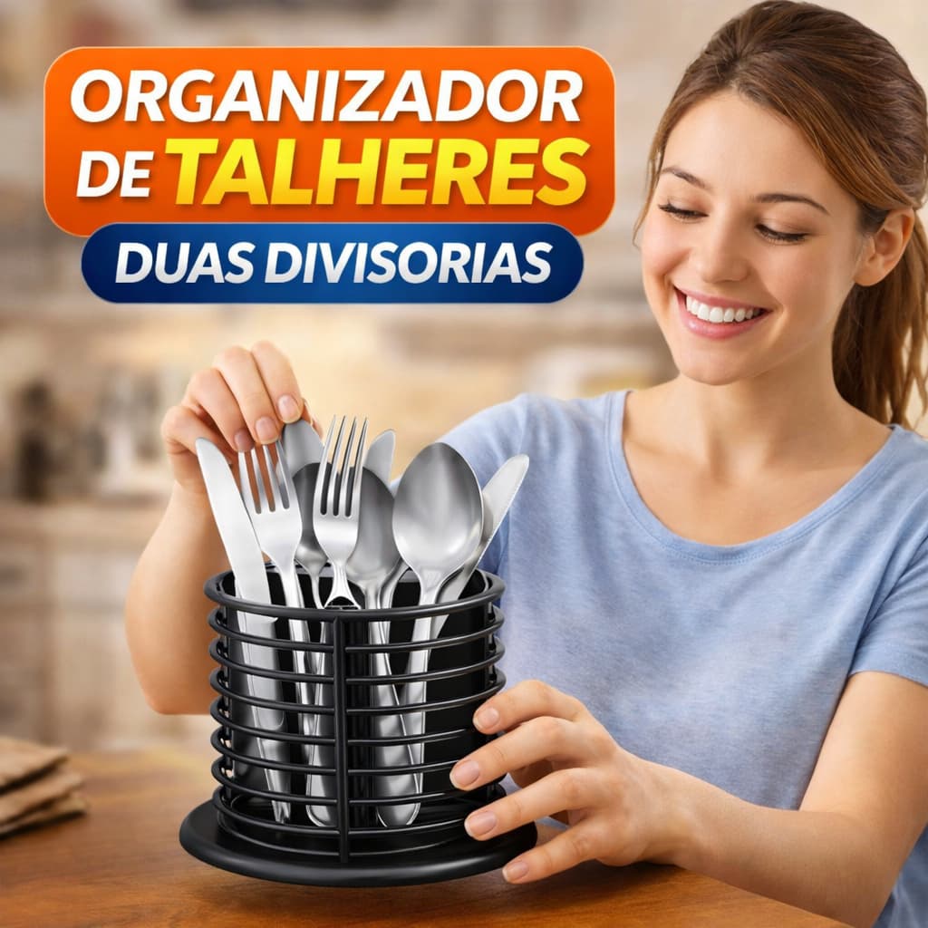 Porta Talheres Organizador de Gaveta 2 Divisórias Separador Talheres Garfo Faca Cozinha Plástico