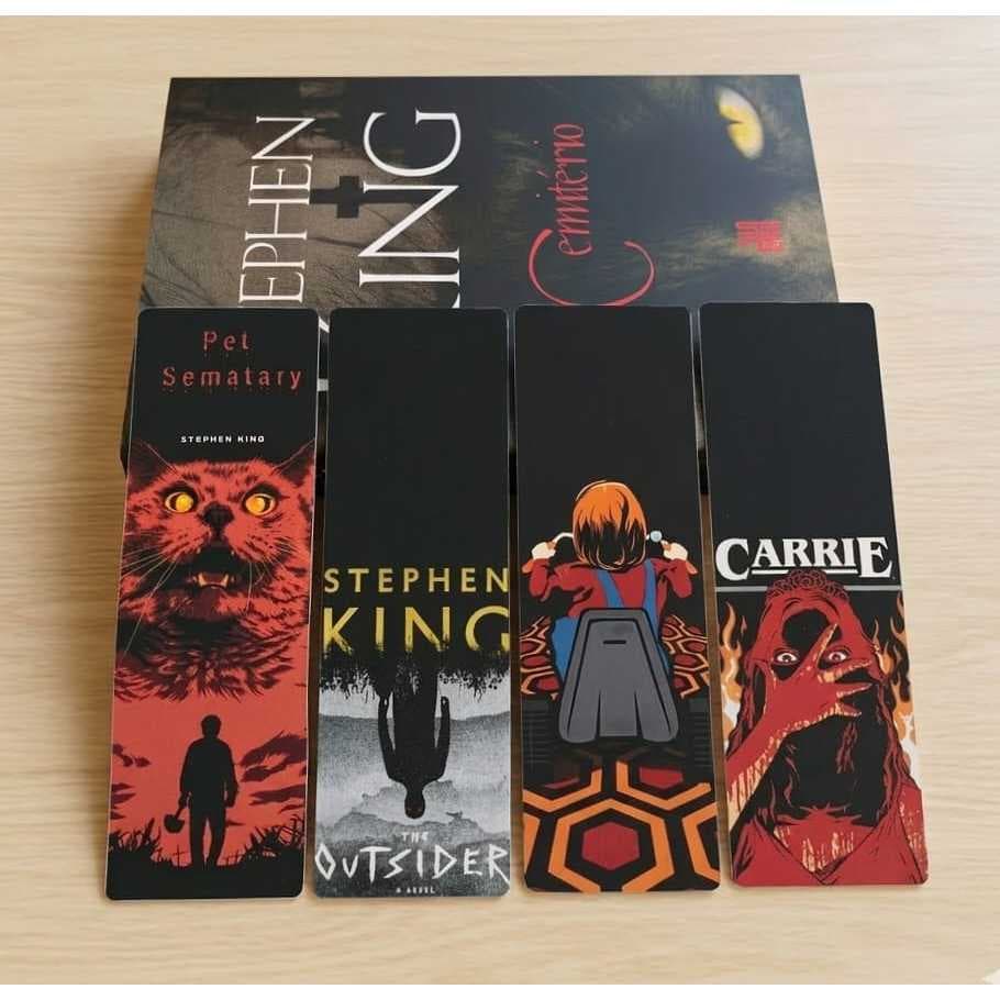 Marca paginas Stephen King | It a coisa, O iluminado, Carrie, O cemitério plastificado com tassel.