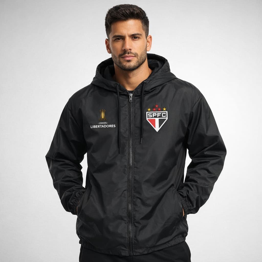 Jaqueta Corta Vento Times Brasileirão Estilo Tricolor e Paixão pelo Futebol Unissex