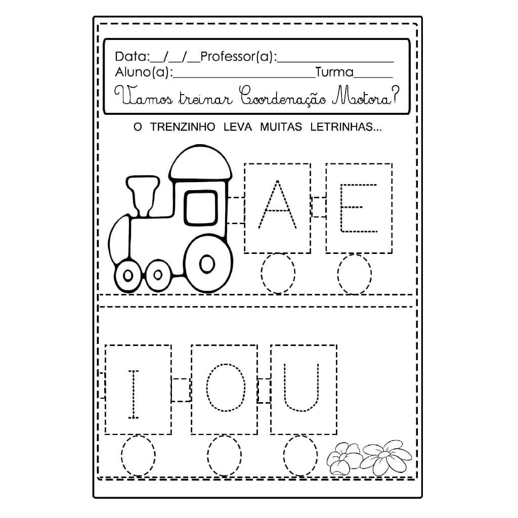 Kit 100 Atividades de Coordenação Motora diferentes Folhas Soltas A4 75g