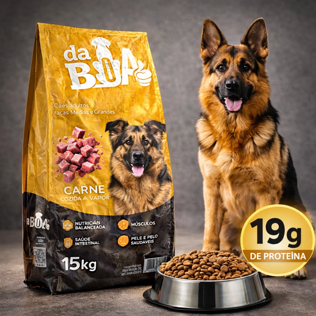 Ração Para Cachorro Carne 15kg Para Cães Adultos Sabor Carne Alta Aceitação