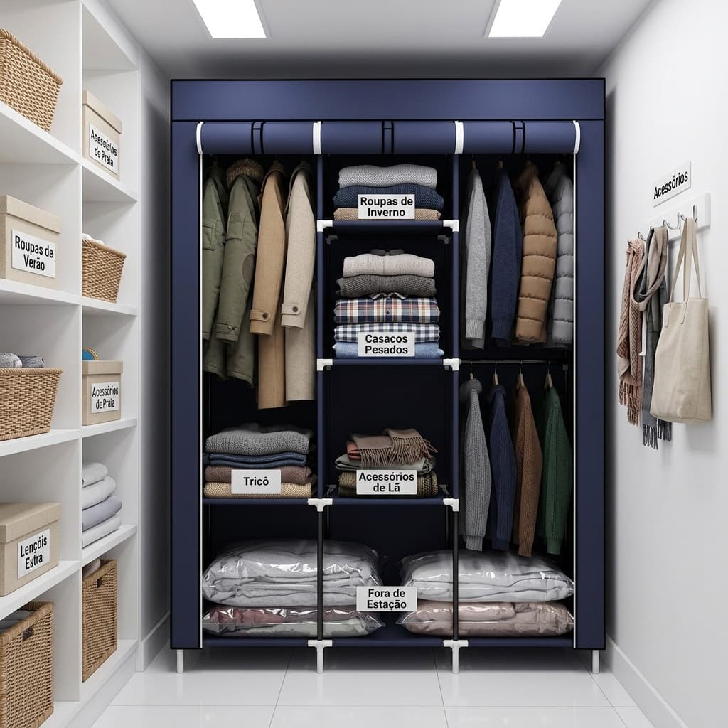 Guarda Roupa Dobrável Organizador De Roupas