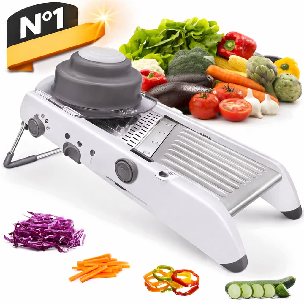 Mandolin Fatiador Cortador Profissional Inox 18 Tipos Fatiador Mandoline Ralador Legumes e Frutas inox