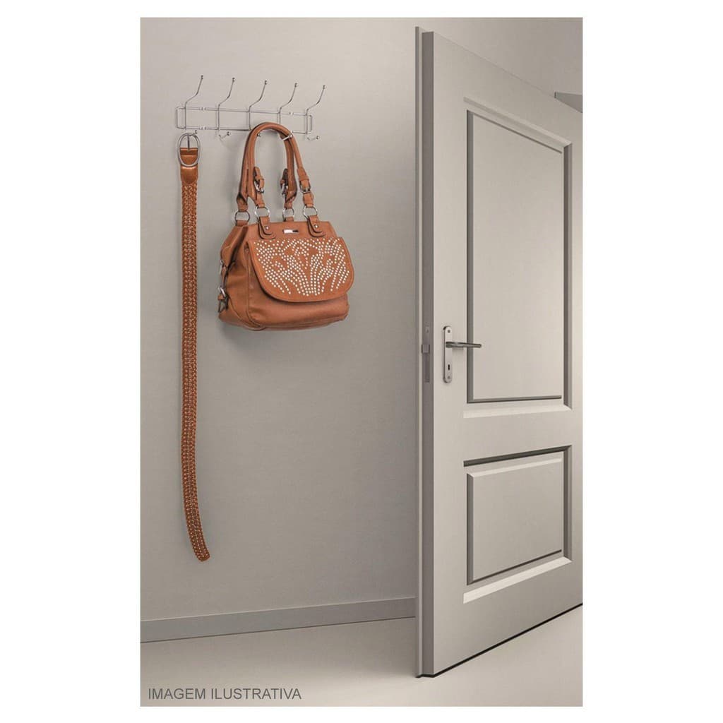 Cabide Encaixe Porta de Armário Banheiro Cozinha 8 Ganchos