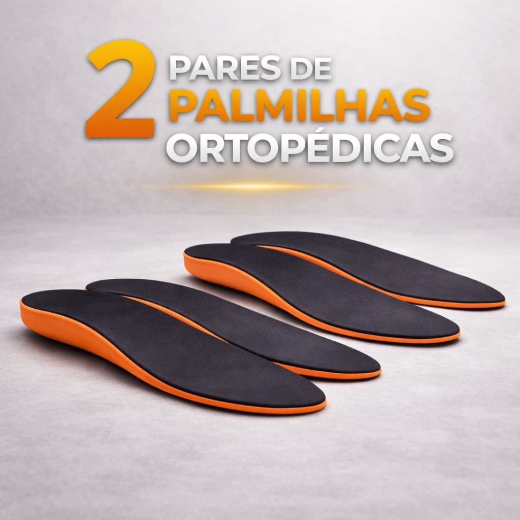Kit 2 Pares de Palmilha Gel Ortopédica P.U Anatómica Confortável Qualidade Antibacteriana Esporão