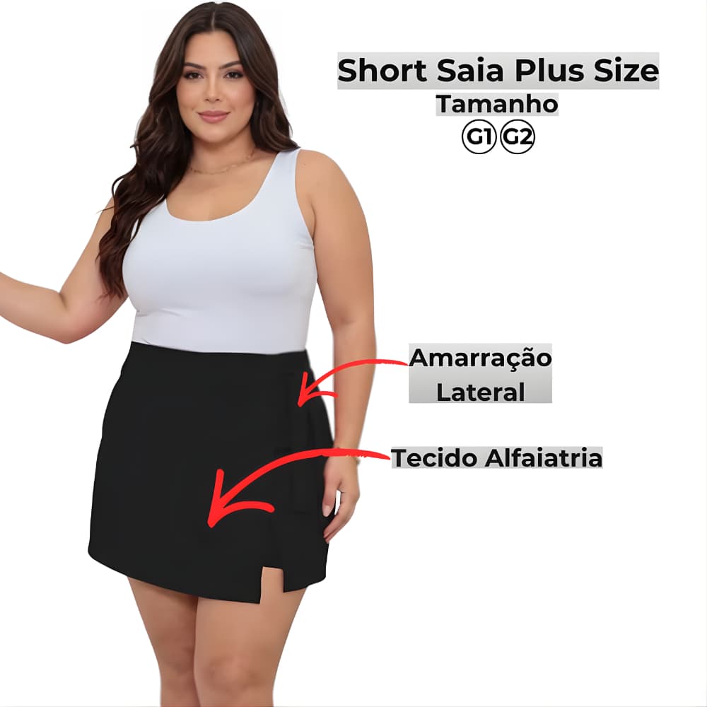 Short e Saia Plus Size Feminina