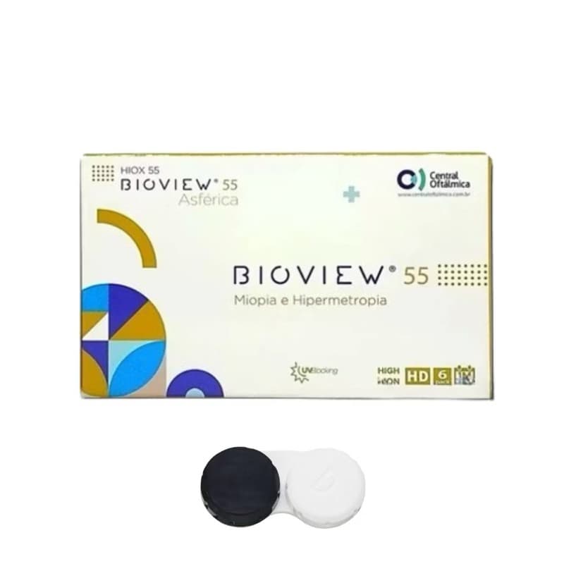 Lentes de Contato Bioview 55 Par Asférica Confortável + Estojo Premium Incluso