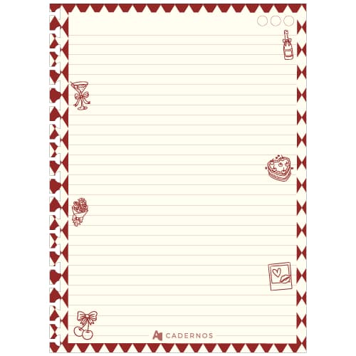 Refil Decorado Romantize P/ Caderno AD C/ 50Fls 90g/m² Tamanho Colegial