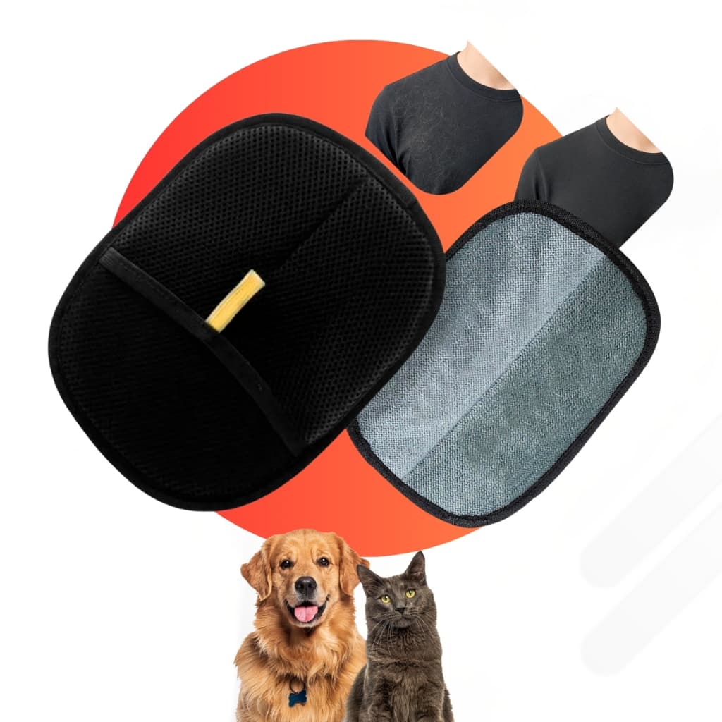 Luva Removedora de Pelos De Animais Reutilizável Eletrostática para Pets - Cães, Gatos e Estofados