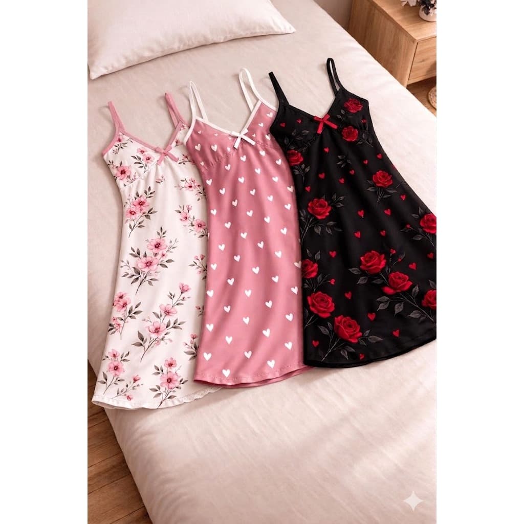 Camisola Estampada Feminina de Liganete Premium – Pijama Sensual Confortável, Leve. ou 01 meia