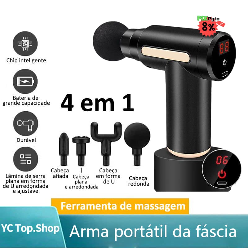 Massageador elétrico Pistola de massagem elétrica Massageador portátil para tecidos profundos