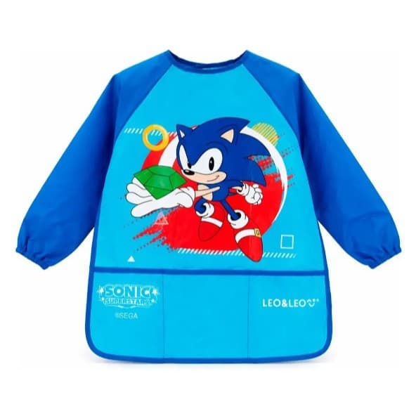 AVENTAL INFANTIL C/ BOLSO E MANGA COMPRIDA SONIC - BLISTER C/ 1 UND LEO&LEO