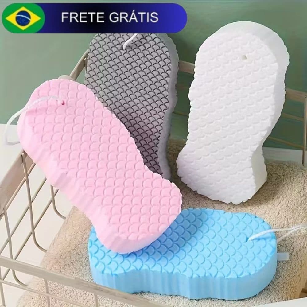 Esponja de banho corporal removedor de pele morta e sujeira indolor