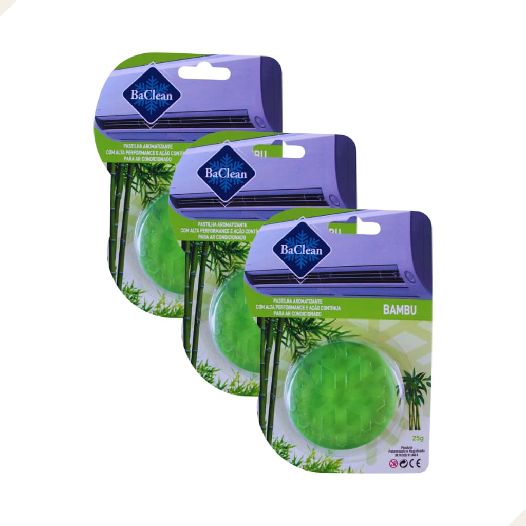 Kit 3 Pastilhas Inibidoras De Odores Aromatizantes Para Ar Condicionado BaClean
