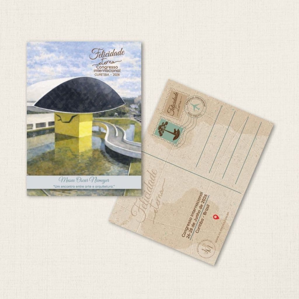 kit 5 Cartões Postais ou mais  - Congresso Internacional - Curitiba 2026 - Felicidade eterna - JW